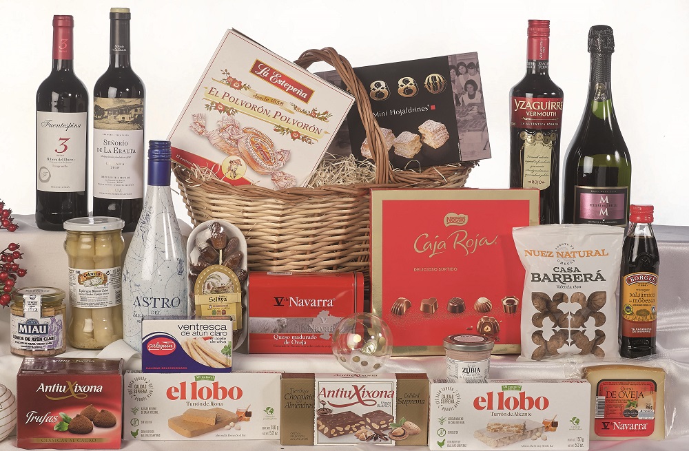 Lote Navideño nº 28 - Cesta Mimbre